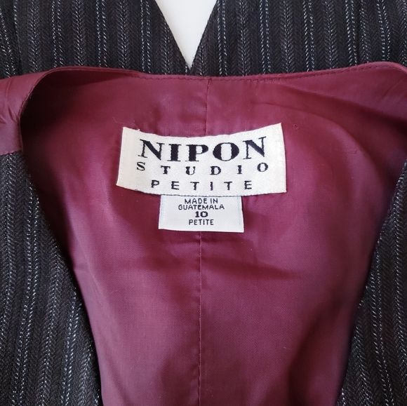 Vintage Nipon Studio Gray Pinstripe Vest - Picture 3 of 10